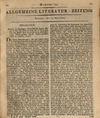 Allgemeine Literatur-Zeitung (Literarisches Zentralblatt für Deutschland) Montag 12. Mai 1800