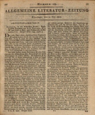 Allgemeine Literatur-Zeitung (Literarisches Zentralblatt für Deutschland) Dienstag 13. Mai 1800