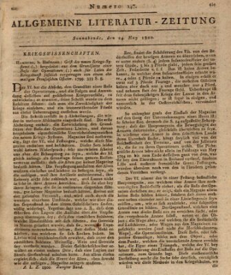 Allgemeine Literatur-Zeitung (Literarisches Zentralblatt für Deutschland) Samstag 24. Mai 1800