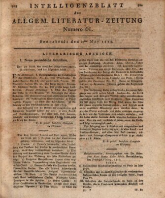 Allgemeine Literatur-Zeitung (Literarisches Zentralblatt für Deutschland) Samstag 10. Mai 1800