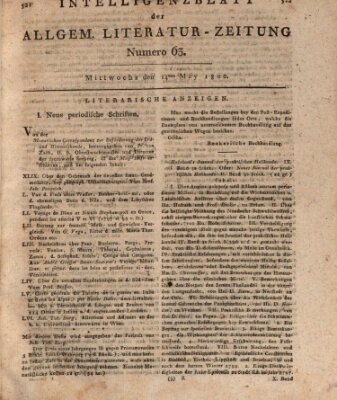 Allgemeine Literatur-Zeitung (Literarisches Zentralblatt für Deutschland) Mittwoch 14. Mai 1800