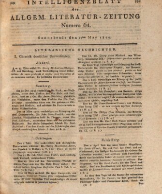 Allgemeine Literatur-Zeitung (Literarisches Zentralblatt für Deutschland) Samstag 17. Mai 1800