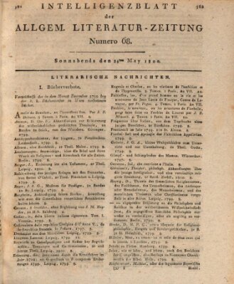 Allgemeine Literatur-Zeitung (Literarisches Zentralblatt für Deutschland) Samstag 24. Mai 1800