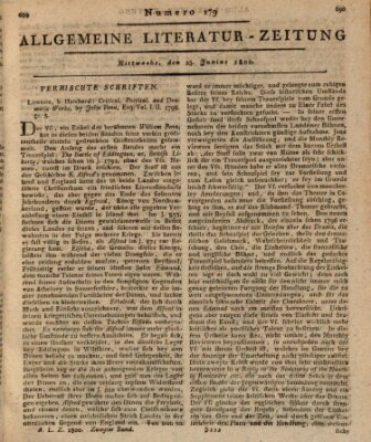 Allgemeine Literatur-Zeitung (Literarisches Zentralblatt für Deutschland) Mittwoch 25. Juni 1800