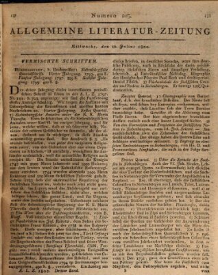 Allgemeine Literatur-Zeitung (Literarisches Zentralblatt für Deutschland) Mittwoch 16. Juli 1800