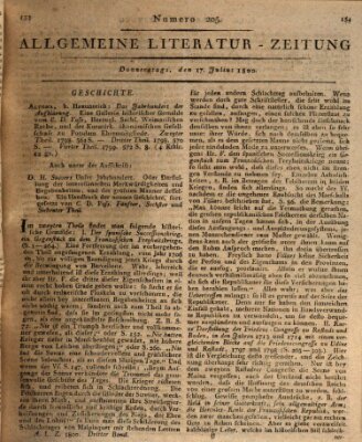 Allgemeine Literatur-Zeitung (Literarisches Zentralblatt für Deutschland) Donnerstag 17. Juli 1800