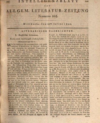 Allgemeine Literatur-Zeitung (Literarisches Zentralblatt für Deutschland) Mittwoch 23. Juli 1800