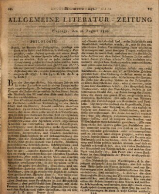 Allgemeine Literatur-Zeitung (Literarisches Zentralblatt für Deutschland) Freitag 22. August 1800