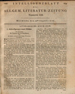 Allgemeine Literatur-Zeitung (Literarisches Zentralblatt für Deutschland) Mittwoch 13. August 1800