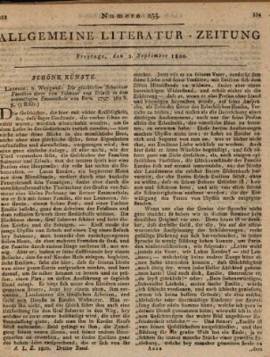 Allgemeine Literatur-Zeitung (Literarisches Zentralblatt für Deutschland) Freitag 5. September 1800