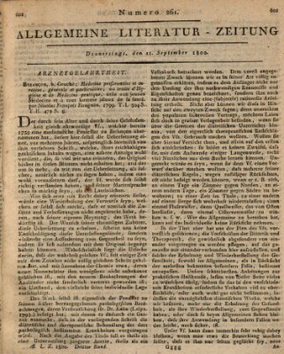 Allgemeine Literatur-Zeitung (Literarisches Zentralblatt für Deutschland) Donnerstag 11. September 1800