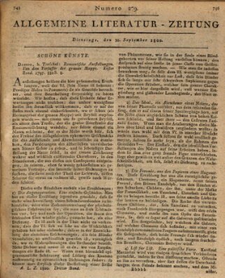 Allgemeine Literatur-Zeitung (Literarisches Zentralblatt für Deutschland) Dienstag 30. September 1800