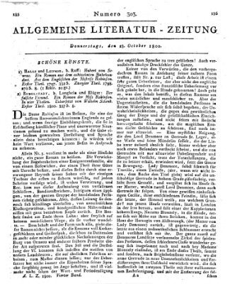 Allgemeine Literatur-Zeitung (Literarisches Zentralblatt für Deutschland) Donnerstag 23. Oktober 1800