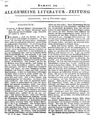 Allgemeine Literatur-Zeitung (Literarisches Zentralblatt für Deutschland) Samstag 8. November 1800