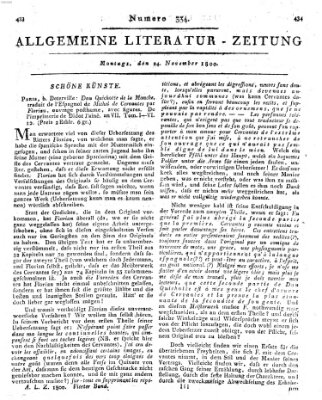 Allgemeine Literatur-Zeitung (Literarisches Zentralblatt für Deutschland) Montag 24. November 1800