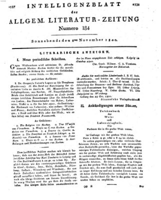 Allgemeine Literatur-Zeitung (Literarisches Zentralblatt für Deutschland) Samstag 8. November 1800