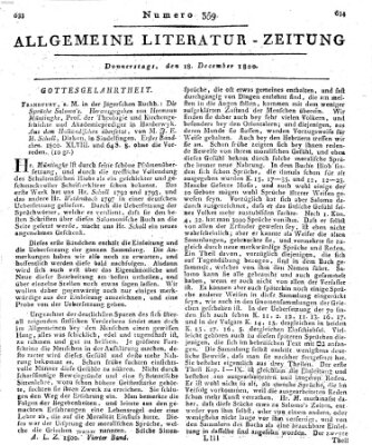 Allgemeine Literatur-Zeitung (Literarisches Zentralblatt für Deutschland) Donnerstag 18. Dezember 1800