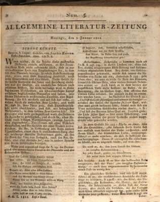 Allgemeine Literatur-Zeitung (Literarisches Zentralblatt für Deutschland) Montag 5. Januar 1801