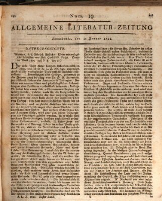 Allgemeine Literatur-Zeitung (Literarisches Zentralblatt für Deutschland) Samstag 17. Januar 1801