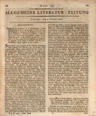 Allgemeine Literatur-Zeitung (Literarisches Zentralblatt für Deutschland) Freitag 6. Februar 1801