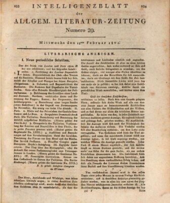 Allgemeine Literatur-Zeitung (Literarisches Zentralblatt für Deutschland) Mittwoch 18. Februar 1801