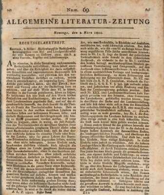 Allgemeine Literatur-Zeitung (Literarisches Zentralblatt für Deutschland) Montag 2. März 1801