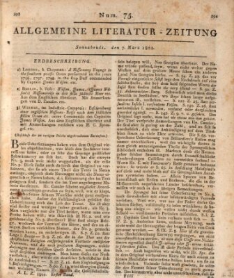 Allgemeine Literatur-Zeitung (Literarisches Zentralblatt für Deutschland) Samstag 7. März 1801