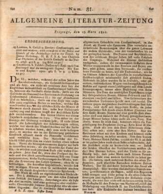 Allgemeine Literatur-Zeitung (Literarisches Zentralblatt für Deutschland) Freitag 13. März 1801