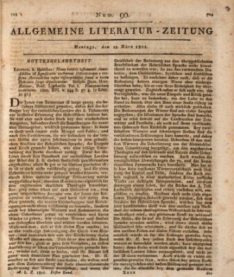 Allgemeine Literatur-Zeitung (Literarisches Zentralblatt für Deutschland) Montag 23. März 1801