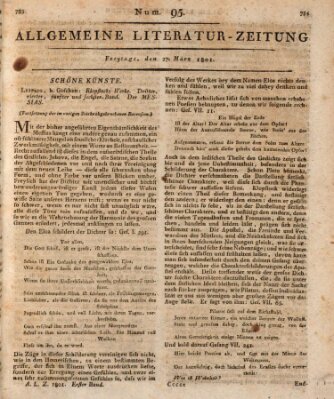 Allgemeine Literatur-Zeitung (Literarisches Zentralblatt für Deutschland) Freitag 27. März 1801