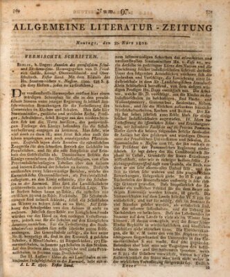 Allgemeine Literatur-Zeitung (Literarisches Zentralblatt für Deutschland) Montag 30. März 1801