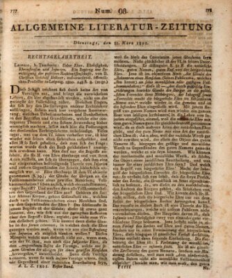 Allgemeine Literatur-Zeitung (Literarisches Zentralblatt für Deutschland) Dienstag 31. März 1801