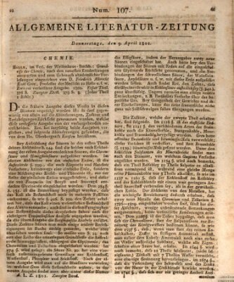 Allgemeine Literatur-Zeitung (Literarisches Zentralblatt für Deutschland) Donnerstag 9. April 1801