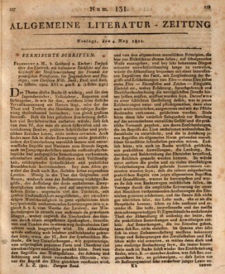 Allgemeine Literatur-Zeitung (Literarisches Zentralblatt für Deutschland) Montag 4. Mai 1801