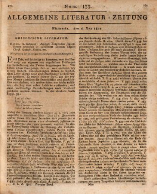 Allgemeine Literatur-Zeitung (Literarisches Zentralblatt für Deutschland) Mittwoch 6. Mai 1801