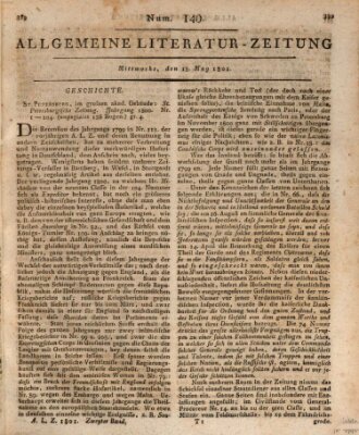 Allgemeine Literatur-Zeitung (Literarisches Zentralblatt für Deutschland) Mittwoch 13. Mai 1801