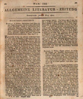 Allgemeine Literatur-Zeitung (Literarisches Zentralblatt für Deutschland) Samstag 16. Mai 1801