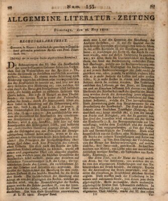 Allgemeine Literatur-Zeitung (Literarisches Zentralblatt für Deutschland) Dienstag 26. Mai 1801