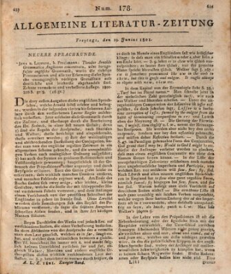 Allgemeine Literatur-Zeitung (Literarisches Zentralblatt für Deutschland) Freitag 19. Juni 1801