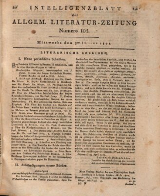 Allgemeine Literatur-Zeitung (Literarisches Zentralblatt für Deutschland) Mittwoch 3. Juni 1801