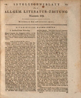 Allgemeine Literatur-Zeitung (Literarisches Zentralblatt für Deutschland) Mittwoch 10. Juni 1801