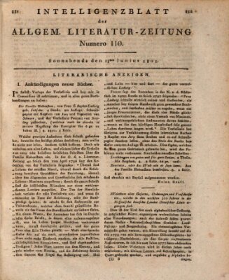 Allgemeine Literatur-Zeitung (Literarisches Zentralblatt für Deutschland) Samstag 13. Juni 1801