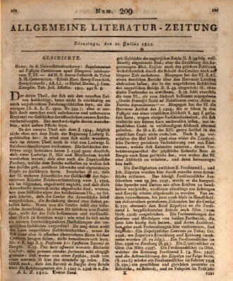 Allgemeine Literatur-Zeitung (Literarisches Zentralblatt für Deutschland) Dienstag 21. Juli 1801