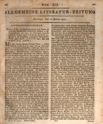 Allgemeine Literatur-Zeitung (Literarisches Zentralblatt für Deutschland) Montag 27. Juli 1801