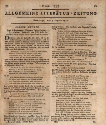 Allgemeine Literatur-Zeitung (Literarisches Zentralblatt für Deutschland) Dienstag 4. August 1801