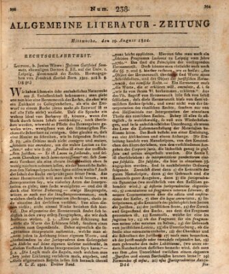 Allgemeine Literatur-Zeitung (Literarisches Zentralblatt für Deutschland) Mittwoch 19. August 1801