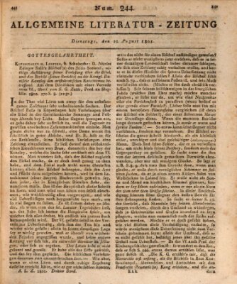 Allgemeine Literatur-Zeitung (Literarisches Zentralblatt für Deutschland) Dienstag 25. August 1801