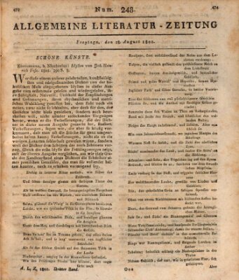 Allgemeine Literatur-Zeitung (Literarisches Zentralblatt für Deutschland) Freitag 28. August 1801