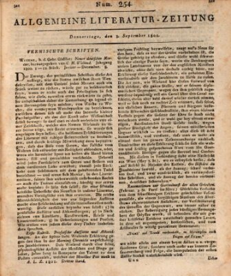 Allgemeine Literatur-Zeitung (Literarisches Zentralblatt für Deutschland) Donnerstag 3. September 1801