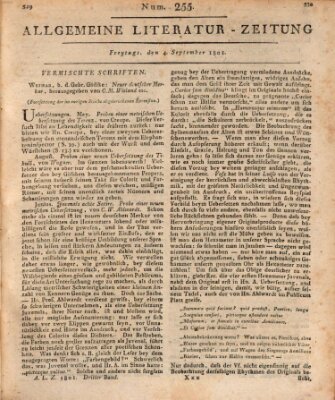 Allgemeine Literatur-Zeitung (Literarisches Zentralblatt für Deutschland) Freitag 4. September 1801